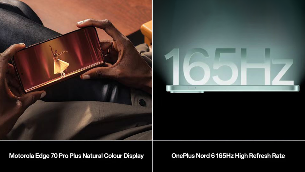 Motorola natural colour display vs OnePlus 165Hz display
